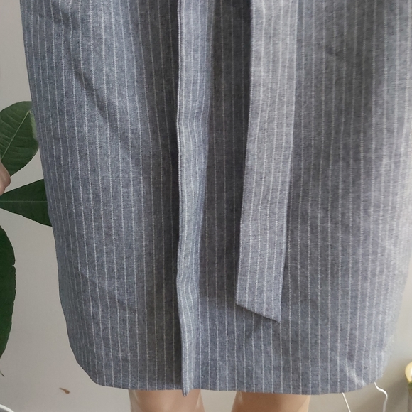 Monk & Lou gray pencil skirt pin stripes sash - Picture 3 of 12